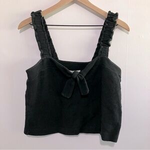 Madewell Texture & Thread Black Sleeveless Terry Cropped Top Size Small